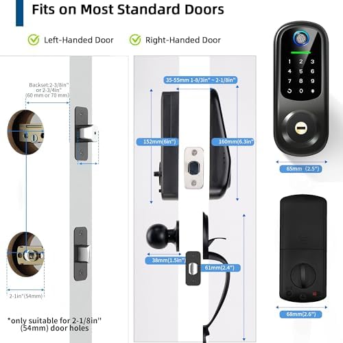 Yosimika Keyless Entry Door Lock with Fingerprint and Bluetooth 1