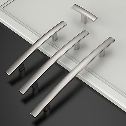 Sturdy 10-Pack Kitchen Cabinet Pulls 3 Hole Center Brushed Nickel Finish