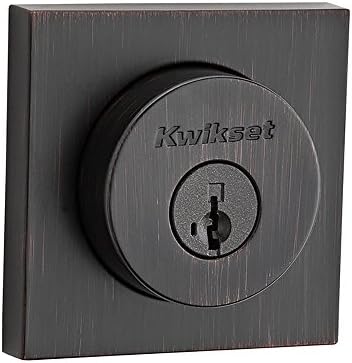 Kwikset 159SQT-11PS Halifax Square Double Cylinder Deadbolt Smart Key Venetian Bronze