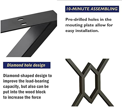 FJANKUI Metal Legs 28-inch X-Shaped for Industrial