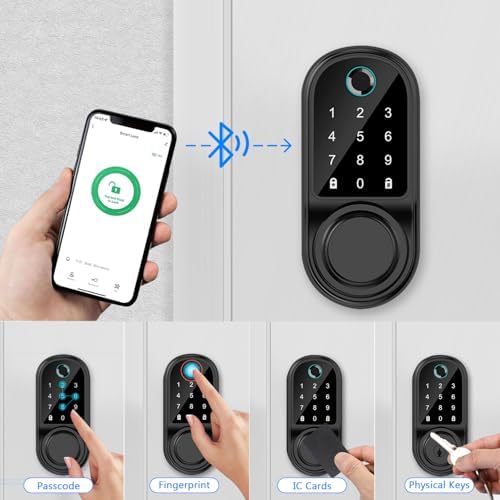 Secure Modern Door Lock with Fingerprint Keyless Entry