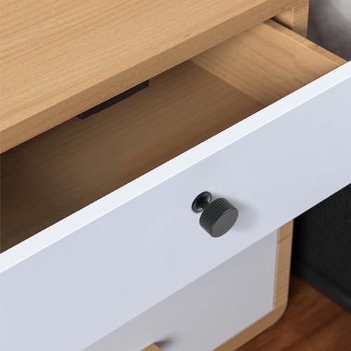 Matt Black Kitchen Cabinet Knob 6 Pack Solid Brass Drawer Pulls