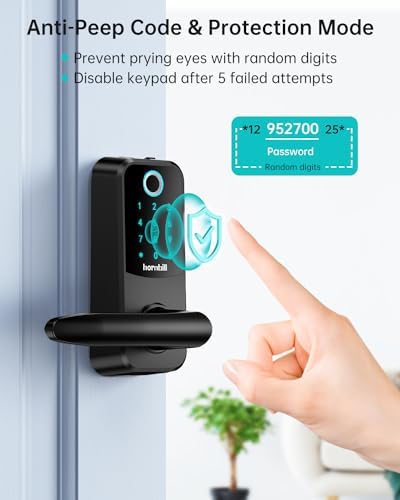 Hornbill Smart Lock with Handle - Keyless Entry for Home Security