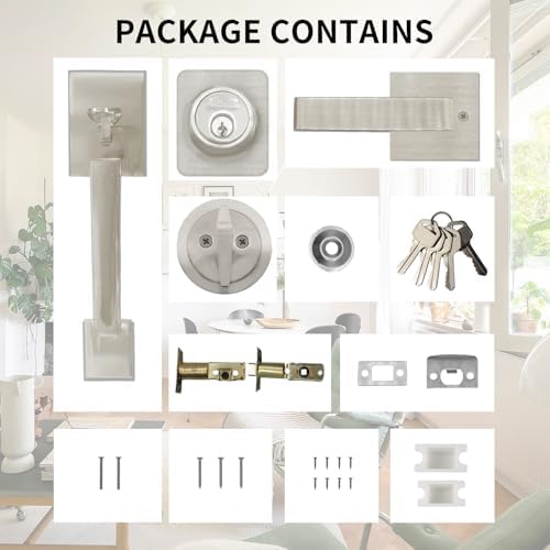 Hardhawk Front Door Handle Set with Deadbolt Lever