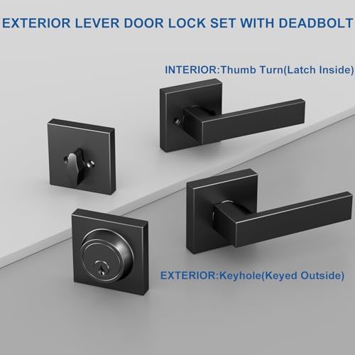 Foxgard Exterior Door Lock Set 2 Pack Matte Black 1