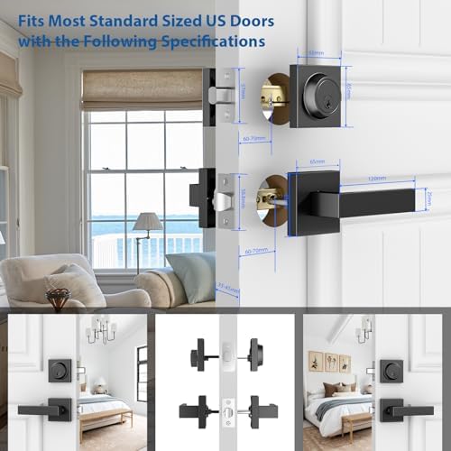 Foxgard Exterior Door Lock Set 2 Pack Matte Black 1