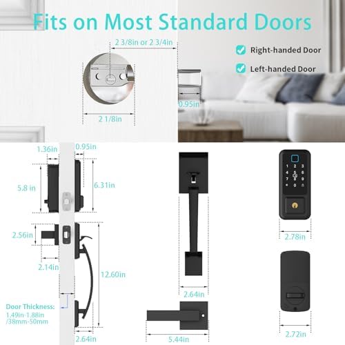 Smart Door Lock Set with Keyless Entry