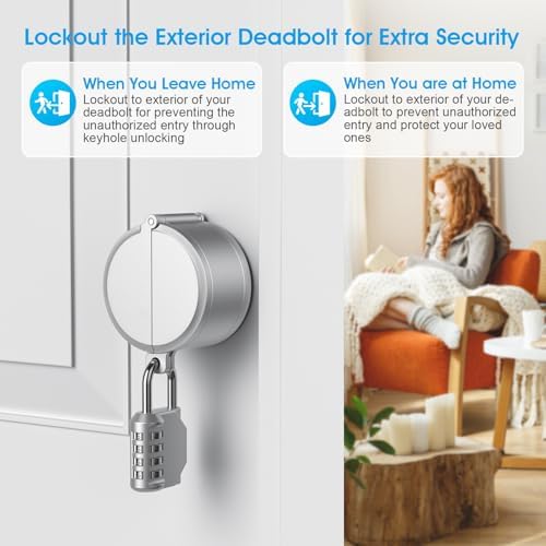 AST Deadbolt Lockout Device with Combination Padlock No Drill Matte Silver