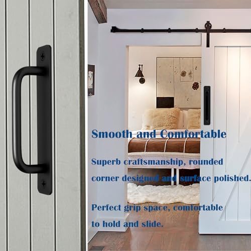 Durable Aluminum Alloy Barn Door Handles 2-Piece Set