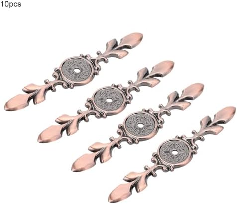 10-Piece Retro cabinet handle back plate Zinc Alloy Redish Bronze