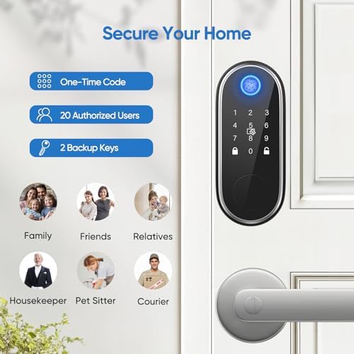 Intelligent Front Door Lock with 2 Lever Handles