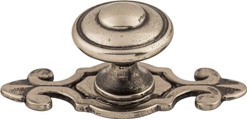 Top Knobs M464 Canterbury Knob with Back Plate Pewter