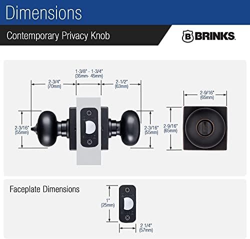 BRINKS 6-Pack Tuscan Bronze Square Door Knob with Privacy Lock