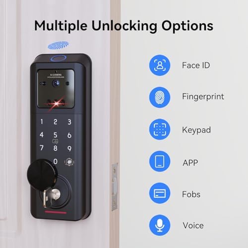 Jacchozhi 3D Face Recognition Smart Lock with Camera and WiFi