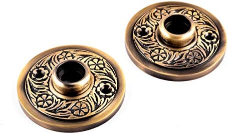 Pair of Victorian Rose Desktop Knobs antique brass Pack of 3