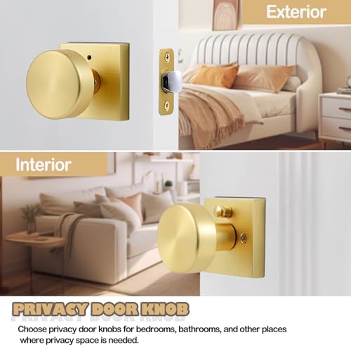 Golden Square Door Knob Set