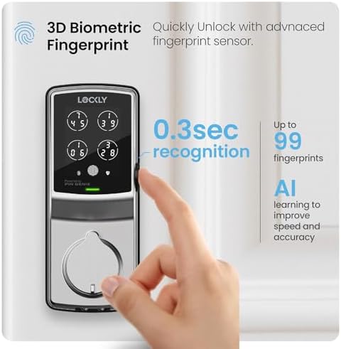Lockly Secure Plus Deadbolt with Matter Link Wi-Fi Hub