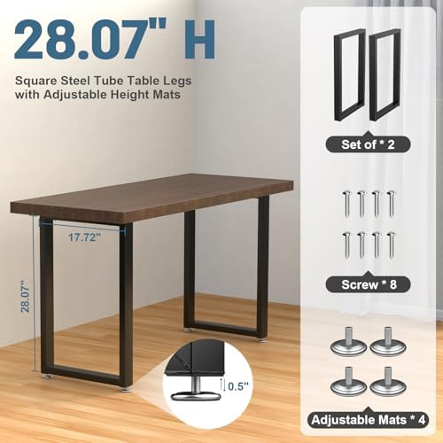 28 Inch Heavy Duty Metal Square Table Legs