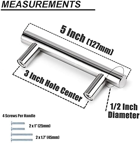 Probrico 15-Piece Stainless Steel Cabinet Handles