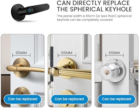 Fingerprint Smart Door Lock with Keyless Entry Black