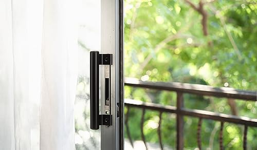 8 Inch Metal Sliding Door Pull 2 Pack Black Handle Replacement