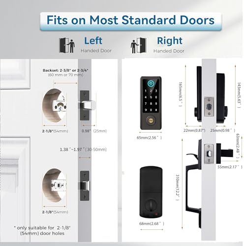 BEBASIA Fingerprint Door Lock Set Smart Entry for Your Home