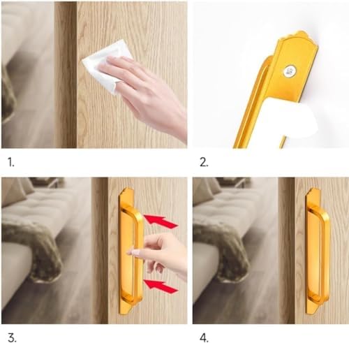 EFARMA Sliding Door Handles 2pcs Red 215mm Self-Adhesive