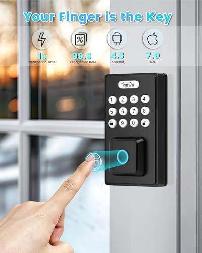Tinewa 1 Pack Smart Fingerprint Deadbolt Lock