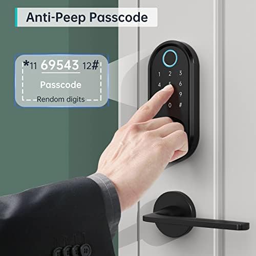 Smart Door Lock with Fingerprint Bluetooth 8-in-1 Function