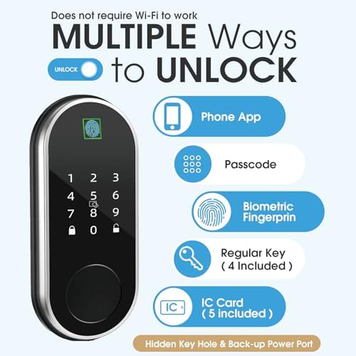 Smart Deadbolt Door Lock with Fingerprint Ic Fob Code