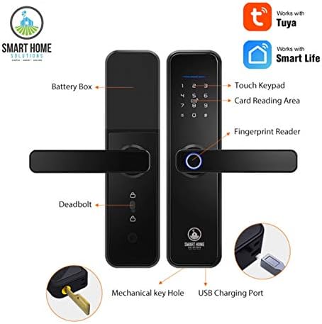 Biometric Fingerprint Smart Door Lock 24GHz RFID Password