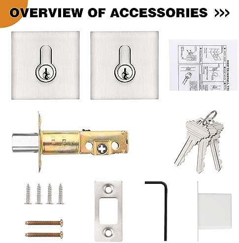 Probrico Satin Nickel Double Cylinder Deadbolt
