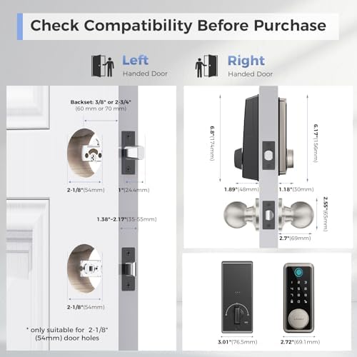 WiFi Keyless Entry Door Lock with Fingerprint Keypad
