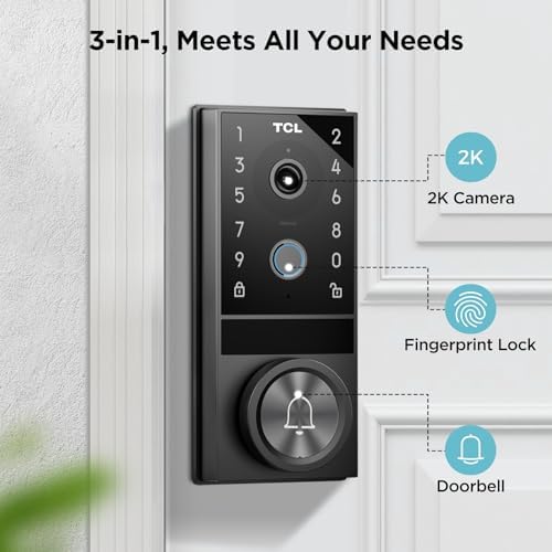 TCL D1 Max Security Video Smart Lock 2K Camera Fingerprint Entry