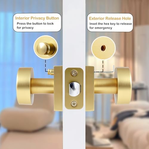 Golden Square Door Knob Set
