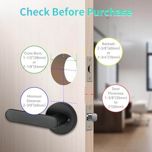 Smart Lock Front Door Set Black