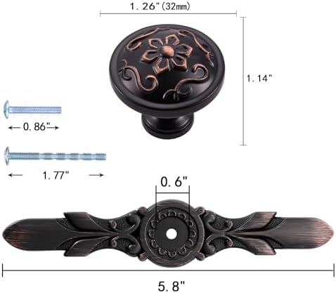 Round Cabinet Knob with Back Plate 10 Pack Rubbed Bronze