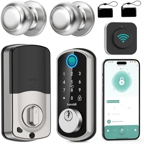 Hornbill Smart WiFi Door Lock Set with Handle and Fingerprint