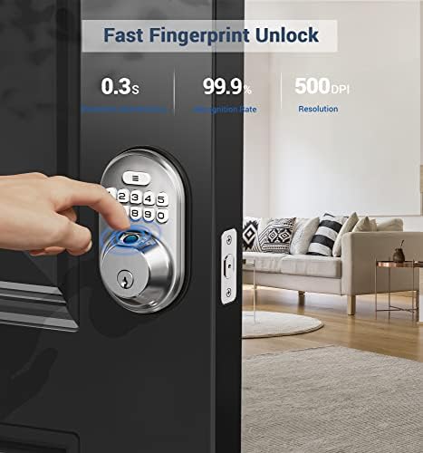 Secure fingerprint door lock with 24-hour tech keyless anti-peep