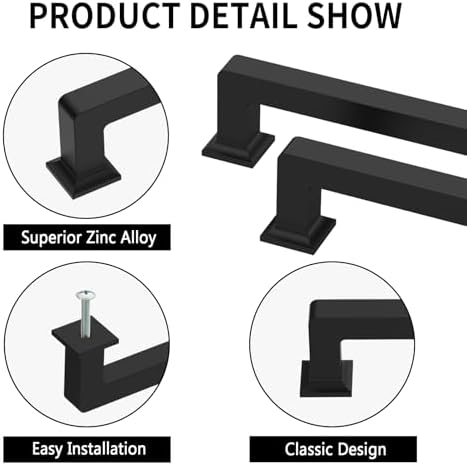 10 Pack 5 Matte Black Cabinet Handles