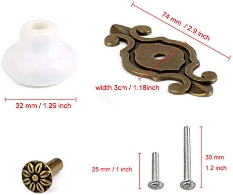 HUAMULAN 10 Pack Retro Ceramic Cabinet Pulls