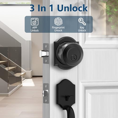 GeekTale Fingerprint Door Lock with 3-in-1 Unlocking Methods