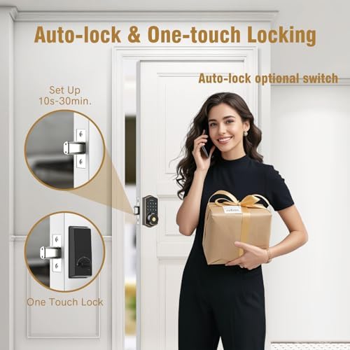 Sleek Fingerprint Door Lock with 10 Second Auto-Lock App Control