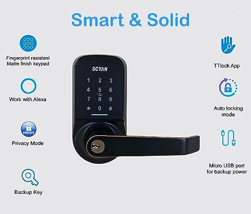 Secure Easy Smart Door Lock for Home Airbnb Oil-Rubbed Bronze