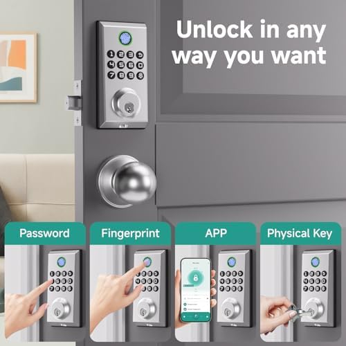 Smart Deadbolt Lock with Alexa Doorbell Multiple Entry Methods Security