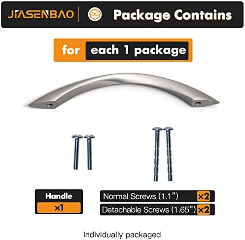 JIASENBAO 10Pack Cast Nickel Cabinet Pulls 5 Inch Arch Twisted Silver Handles