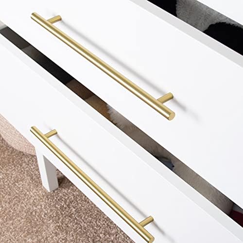 Premium Solid Brass Cabinet Pulls Gold Euro Style Durable Kitchen Bathroom Hardware