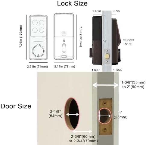 Lockly Secure Pro Smart Deadbolt Smart Lock Keyless Entry Door Includes Auto