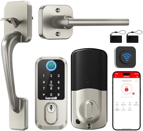 Hornbill Smart Lock - WiFi Fingerprint Door Lock with Handle