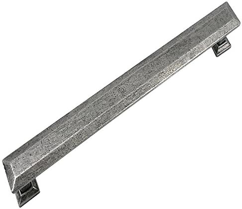 MNG Hardware 83864 8 Inch Distressed Pewter Pull with Back Plate